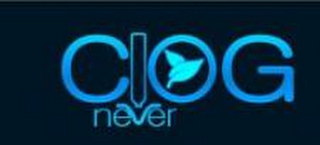 CLOG NEVER logo