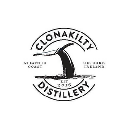 CLONAKILTY DISTILLERY ATLANTIC COAST CO. CORK IRELAND EST 2016 logo