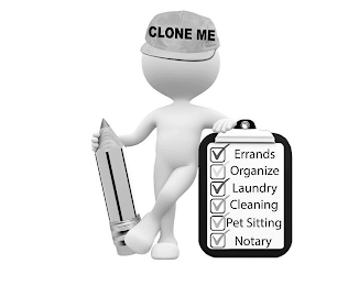 CLONE ME ERRANDS ORGANIZE LAUNDRY CLEANING PET SITTING NOTARY logo