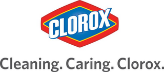 CLOROX CLEANING. CARING. CLOROX. logo