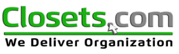 CLOSETS.COM WE DELIVER ORGANIZATION logo