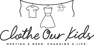 CLOTHE OUR KIDS MEETING A NEED CHANGINGA LIFE logo