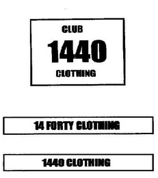 CLUB 1440 CLOTHING 14 FORTY CLOTHING 1440 CLOTHING logo