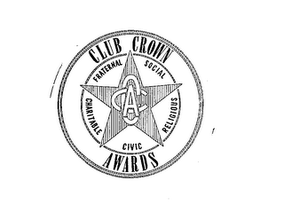 CLUB CROWN AWARDS CCA FRATERNAL SOCIAL RELIGIOUS CIVIC CHARITABLE logo