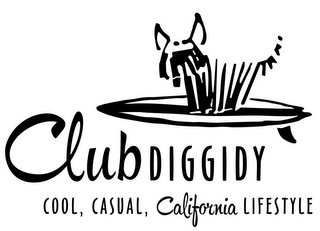 CLUB DIGGIDY COOL, CASUAL, CALIFORNIA LIFESTYLE logo