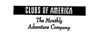 CLUBS OF AMERICA THE MONTHLY ADVENTURE COMPANY logo