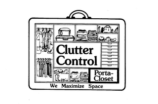 CLUTTER CONTROL PORTA-CLOSET WE MAXIMIZE SPACE logo