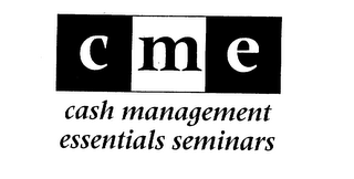 CME CASH MANAGEMENT ESSENTIALS SEMINARS logo