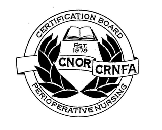 CNOR CRNFA CERTIFICATION BOARD PERIOPERATIVE NURSING EST. 1979 logo