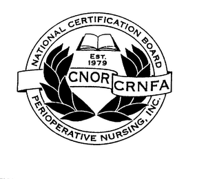 CNOR CRNFA NATIONAL CERTIFICATION BOARD PERIOPERATIVE NURSING, INC. EST. 1979 logo
