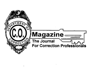 C.O. MAGAZINE DEPARTMENT OF CORRECTION THE JOURNAL FOR CORRECTION PROFESSIONALS logo