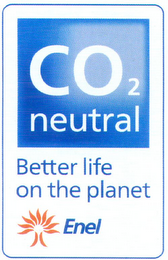CO2 NEUTRAL BETTER LIFE ON THE PLANET ENEL logo