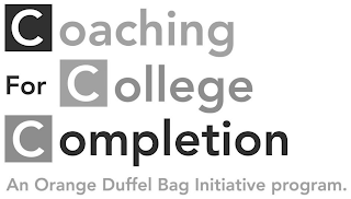 COACHING FOR COLLEGE COMPLETION AN ORANGE DUFFEL BAG INITIATIVE PROGRAM. logo