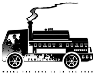 COAST 2 COAST COUSINS BBQ FAMILY OWNED WHERE THE LOVE IS IN THE FOOD logo