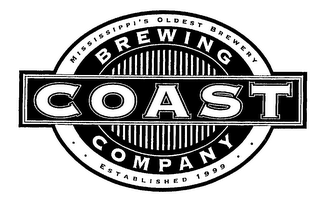 COAST BREWING COMPANY MISSISSIPPI'S OLDEST BREWERY ESTABLISHED 1999 logo