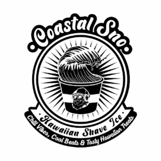 COASTAL SNO HAWAIIAN SHAVE ICE CHILL VIBES, COOL BEATS & TASTY HAWAIIAN TREATS logo