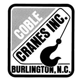 COBLE CRANES INC. BURLINGTON, N.C. logo