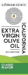 COBRAM ESTATE EXTRA VIRGIN OLIVE OIL 100% CALIFORNIA FIRST COLD PRESSED CLASSIC FLAVOR logo