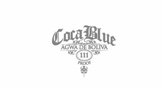 COCA BLUE AGWA DE BOLIVIA 111 PROOF logo