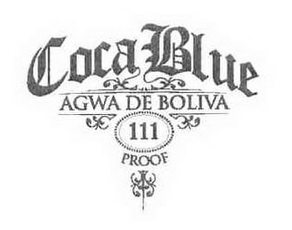 COCA BLUE AGWA DE BOLIVIA 111 PROOF logo