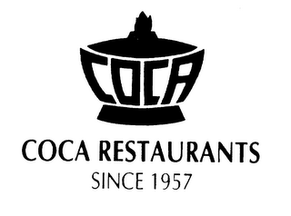 COCA RESTAURANTS SINCE 1957 COCA logo