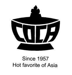 COCA SINCE 1957 HOT FAVORITE OF ASIA logo