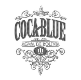 COCABLUE AGWA DE BOLIVIA 111 PROOF logo