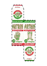 COCHI MEDIO, ARTRIN EL AUTENTICO CUBANOORIGINAL CUBANO NATURAL 25 GRAGEAS logo