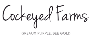 COCKEYED FARMS GREAUX PURPLE, BEE GOLD logo