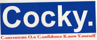 COCKY. C.ONCENTRATE O.N C.ONFIDENCE K.NOW Y.OURSELF logo