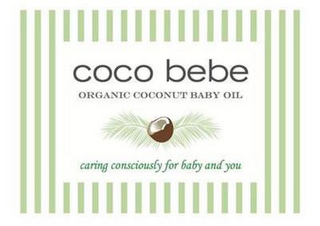 COCO BEBE ORGANIC COCONUT BABY OIL CARING CONSCIOUSLY FOR BABY AND YOU logo