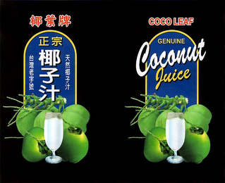 COCO LEAF GENUINE COCONUT JUICE logo