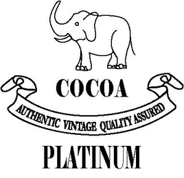 COCOA PLATINUM AUTHENTIC VINTAGE QUALITY ASSURED logo