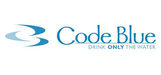 CODE BLUE DRINK ONLY THE WATER logo