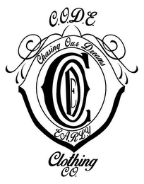 C.O.D.E. CHASING OUR DREAMS EARLY CLOTHING CO. CODE logo