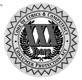 CODE OF ETHICS & COMPETENCY CONSUMER PROTECTION ACT XXX YEARS logo