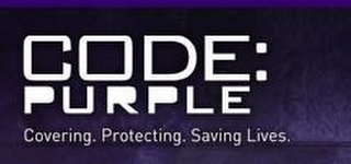 CODE: PURPLE COVERING. PROTECTING. SAVING LIVES. logo