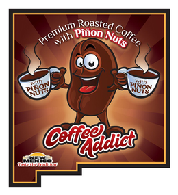 COFFEE ADDICT PREMIUM ROASTED COFFEE WITH PIÑON NUTS logo