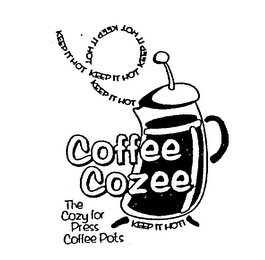 COFFEE COZEE THE COZY FOR PRESS COFFEE POT KEEP IT HOT! logo