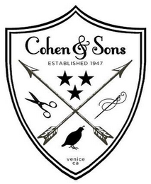 COHEN & SONS ESTABLISHED 1947 VENICE CA logo