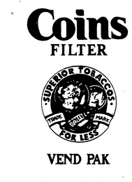 COINS FILTER SUPERIOR TOBACCOS FOR LESS VEND PAK logo