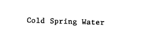 COLD SPRING WATER logo