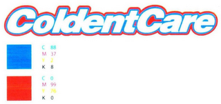 COLDENTCARE C88 M 37 Y 2 K 8 C 0 M 99 Y76 K 0 logo