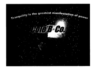 COLE B CO. TRANQUILITY IS THE GREATEST MANIFESTATION OF POWER logo