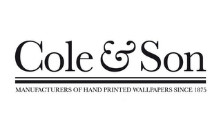 COLE & SON MANUFACTURERS OF HAND PRINTED WALLPAPERS SINCE 1875 logo