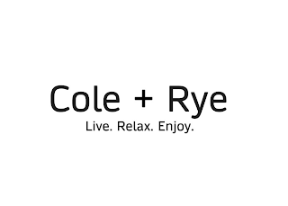COLE+RYE LIVE. RELAX. ENJOY. logo