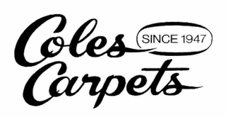 COLES CARPETS SINCE 1947 logo