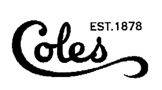 COLES EST. 1878 logo