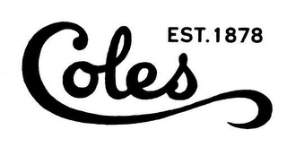 COLES EST. 1878 logo