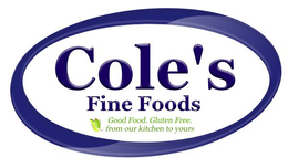 COLE'S FINE FOODS GOOD FOOD. GLUTEN FREE. FROM OUR KITCHEN TO YOURS logo